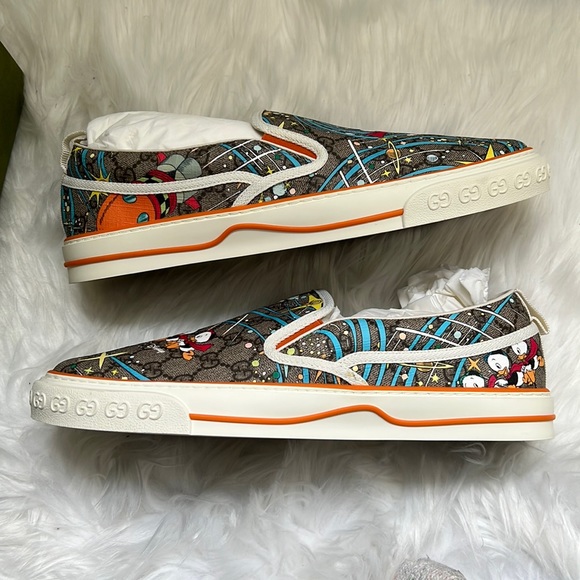 💯% Auth Men’s Gucci x Disney Donald Duck Men's Sneakers Gucci Sz 10 / US 11 - Picture 7 of 14